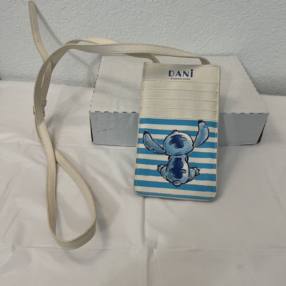 Danielle Nicole Disney Stitch Ohana Tech Crossbody Bag Purse Blue 7.25 X 4.25 - Picture 2 of 6